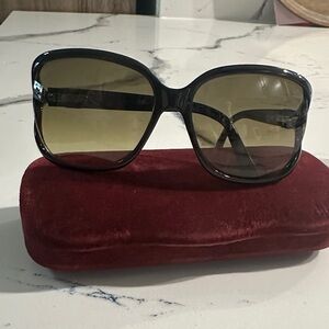 Gucci Black Sunglasses with Gold Accent
